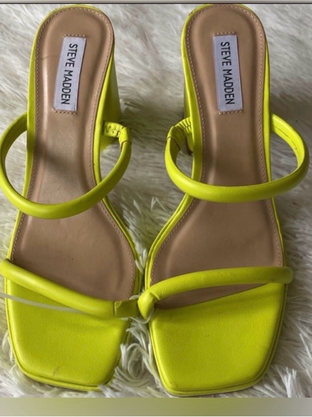 Steve Madden Lime Green  Heeled Slide Sandals